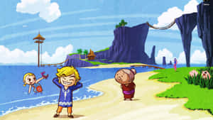 Toon Link At The Beach Wallpaper