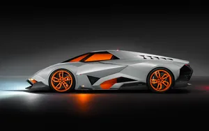 Top 10 Car White And Orange Lamborghini Egoista Wallpaper