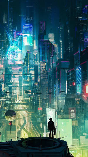 Top View Cyberpunk Iphone Wallpaper