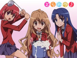 Toradora Ami, Minori And Taiga Cooking Wallpaper