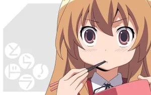 Toradora Taiga Aisaka Eating Wallpaper