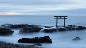 Torii Gate Beach Wallpaper