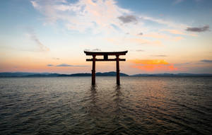 Torii Gate In The Sea Wallpaper