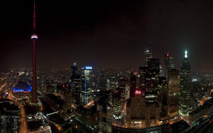 Toronto Buildings With Dim Lights Wallpaper