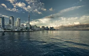 Toronto In A Scenic Blue Wallpaper