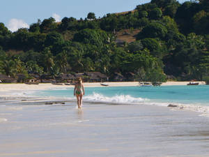 Tourist On Madagascar Beach Wallpaper