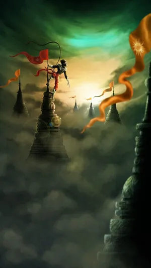 Tower Hanuman Art Wallpaper
