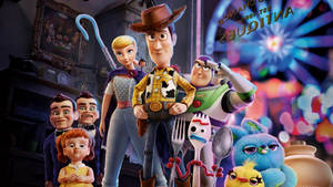 Toy Story 4 Woody And Other Characters Wallpaper