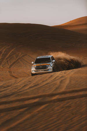 Toyota Fortuner Off-road Driving In Desert Wallpaper