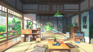 Traditional Anime Bedroom Wallpaper