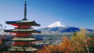 Traditional Japanese Buildings Adorn This Desktop Background Wallpaper
