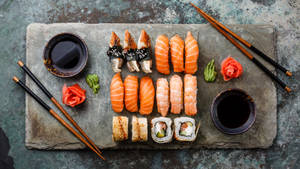Traditional Sushi Platter Wallpaper