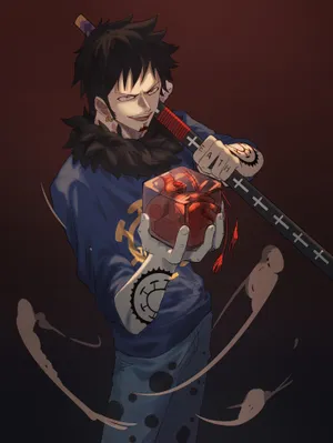 Trafalgar Law Holding A Heart Wallpaper