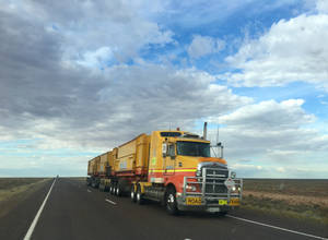 Trailer Truck At Arcoona Highway Wallpaper