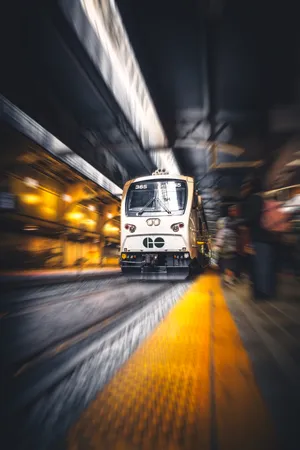 Train And Yellow Line Wallpaper