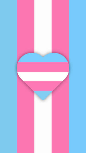 Transgender Heart Symbol On Blue Background Wallpaper