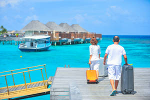 Travel 4k Maldives Couple Wallpaper