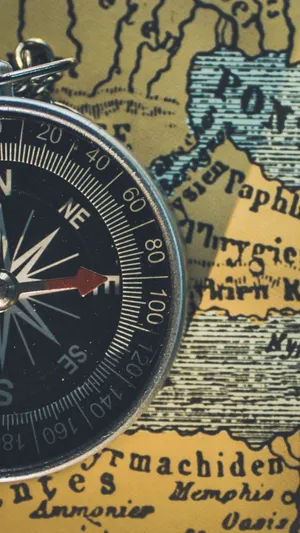 Travel Iphone Compass On Map Wallpaper