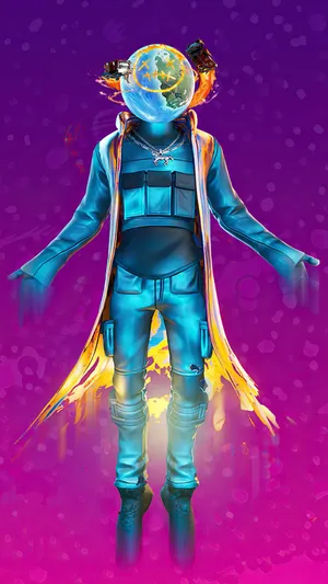 Travis Scott Fortnite Blue Trench Coat Wallpaper