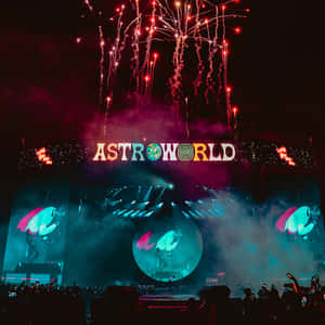 Travis Scott Rocking Out During A Concert Wallpaper