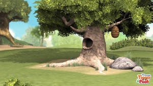 Tree House With Logo Tigger 3d Wallpaper