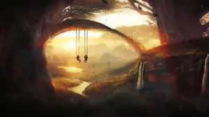 Tree Swing Fantasy Art Wallpaper