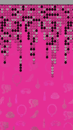 Trendy Hot Pink Beaded Necklace On Barbie Wallpaper