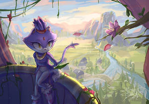 Trendy Video Game Character - Blaze The Cat In Action Wallpaper
