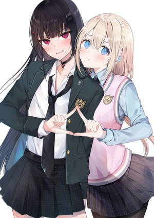 Triangle Comedy Anime Lesbians Wallpaper