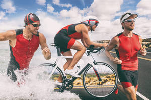 Triathlon Athlete In Red Wallpaper