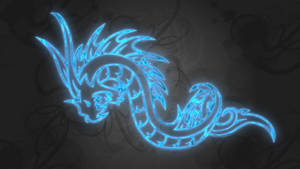 Tribal Blue Water Dragon Wallpaper