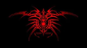 Tribal Red Dragon Logo Wallpaper