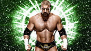 Triple H Neon Green Graphic Wallpaper