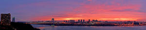 Triple Monitor Sunset Wallpaper