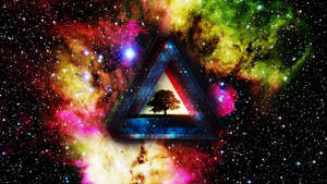 Trippy 3d Triangle In Space Wallpaper