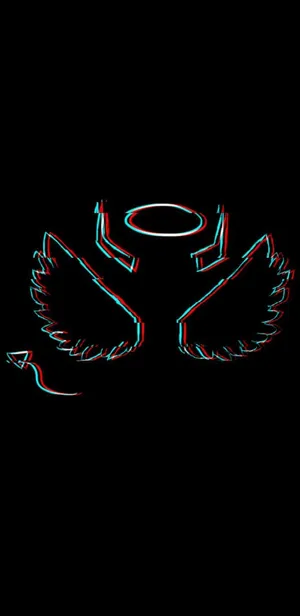 Trippy Dark Angel And Devil Parts Wallpaper