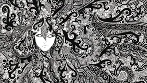 Trippy Face Black White Wallpaper