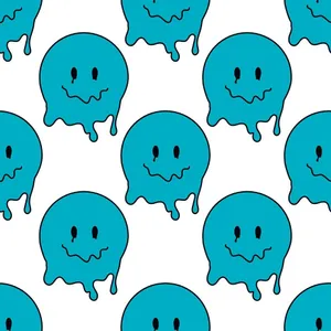Trippy Face Blue Melting Wallpaper