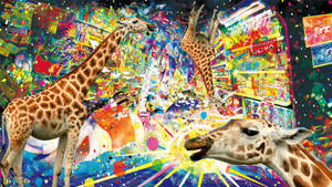 Trippy Giraffe Art Wallpaper
