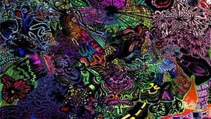 Trippy Neon Abstract Art Wallpaper