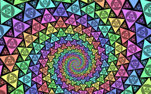 Trippy Triangles In Spiral Wallpaper