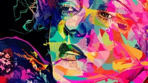 Trippy Woman Portrait Art Wallpaper