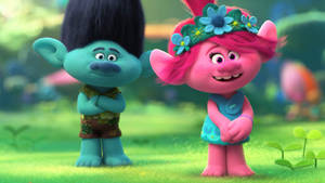 Trolls Queen Poppy And Her Boyfriend Wallpaper