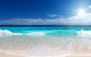 Tropical Beach Scene Summertime Wallpaper