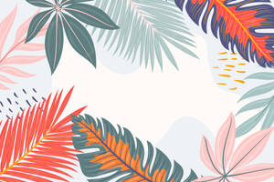 Tropical Leaves Backdrop Wallpaper