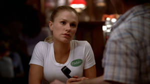 True Blood's Sookie Stackhouse Serving Up Trouble Wallpaper