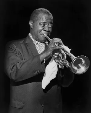 Trumpet And Handkerchief Louis Armstrong Wallpaper