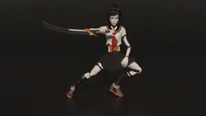 Tsuki Fortnite Katana Digital Art Wallpaper