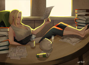 Tsunade At Her Desk Wallpaper