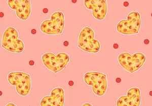 Tumblr Valentines Day Pizza Heart Pattern Wallpaper